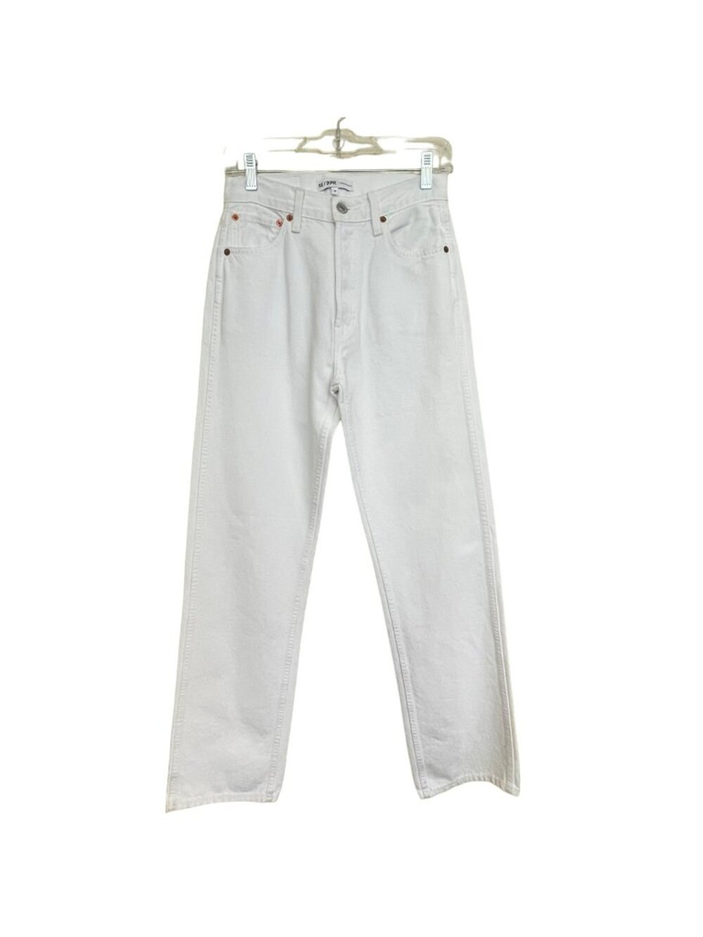 Revolve Re/Done White Denim High Rise Loose Fit Jeans Size 26 NWT